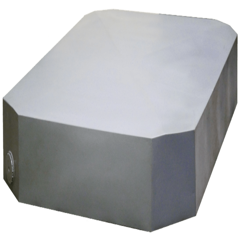 PolyJohn 154 Gallon Black Water Tank Laying Flat View With Spin Wells Pewter Gray Color