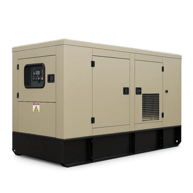 Commercial and industrial diesel generator with sound-attenuated enclosure for standby and prime power applications
