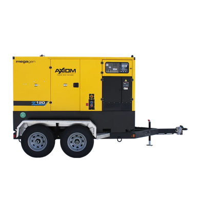 Axiom Megagen Z-Series Z120 120kVA 96kW towable diesel generator side view