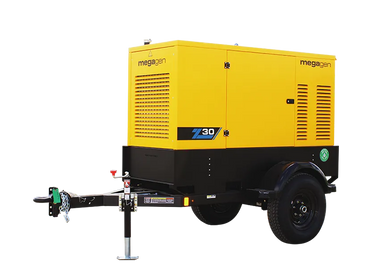 Axiom Megagen Z-Series Z30 30kVA 24kW towable diesel generator side view