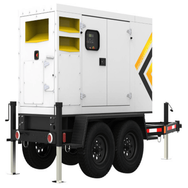 General Power 105kw towable mobile diesel generator with trailer back right view