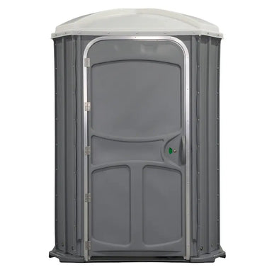 PolyJohn Comfort XL Portable Restroom Recirculating Flush Model PH03-2000 In Light Gray Color Front View