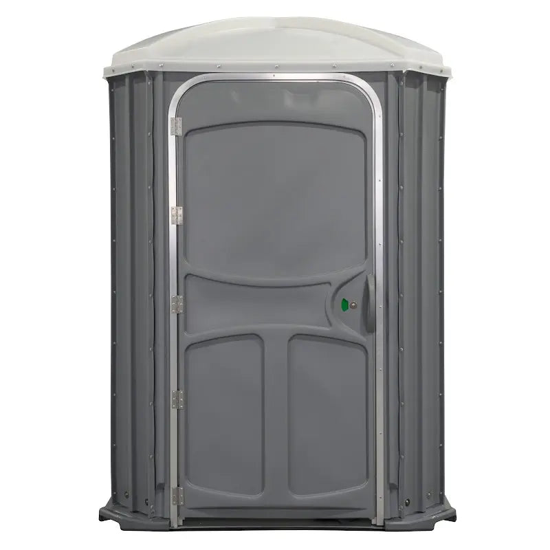 PolyJohn Comfort XL Portable Restroom Standard Model PH03-1000 In Light Gray Color Front View