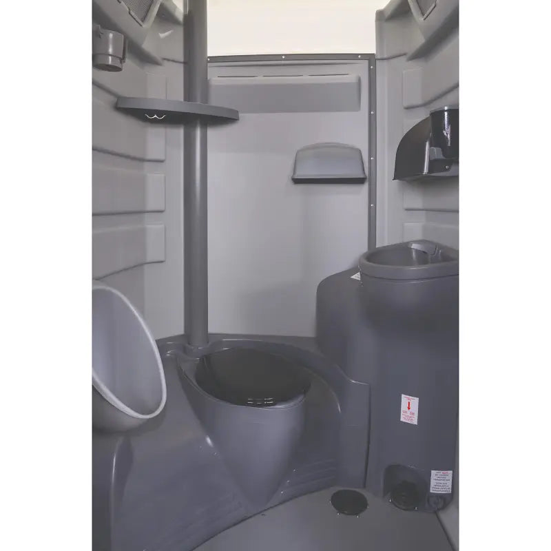 PolyJohn FS3 Fleet Portable Restroom Fresh Flush Model Interior With Toilet Seat Down View