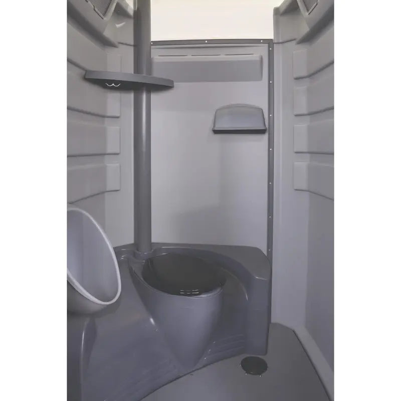 PolyJohn FS3 Fleet Portable Restroom Recirculating Flush Model Interior With Toilet Seat Down View