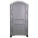 PolyJohn PJP4 Portable Restroom Fresh Flush Model In Pewter Gray Color Front View