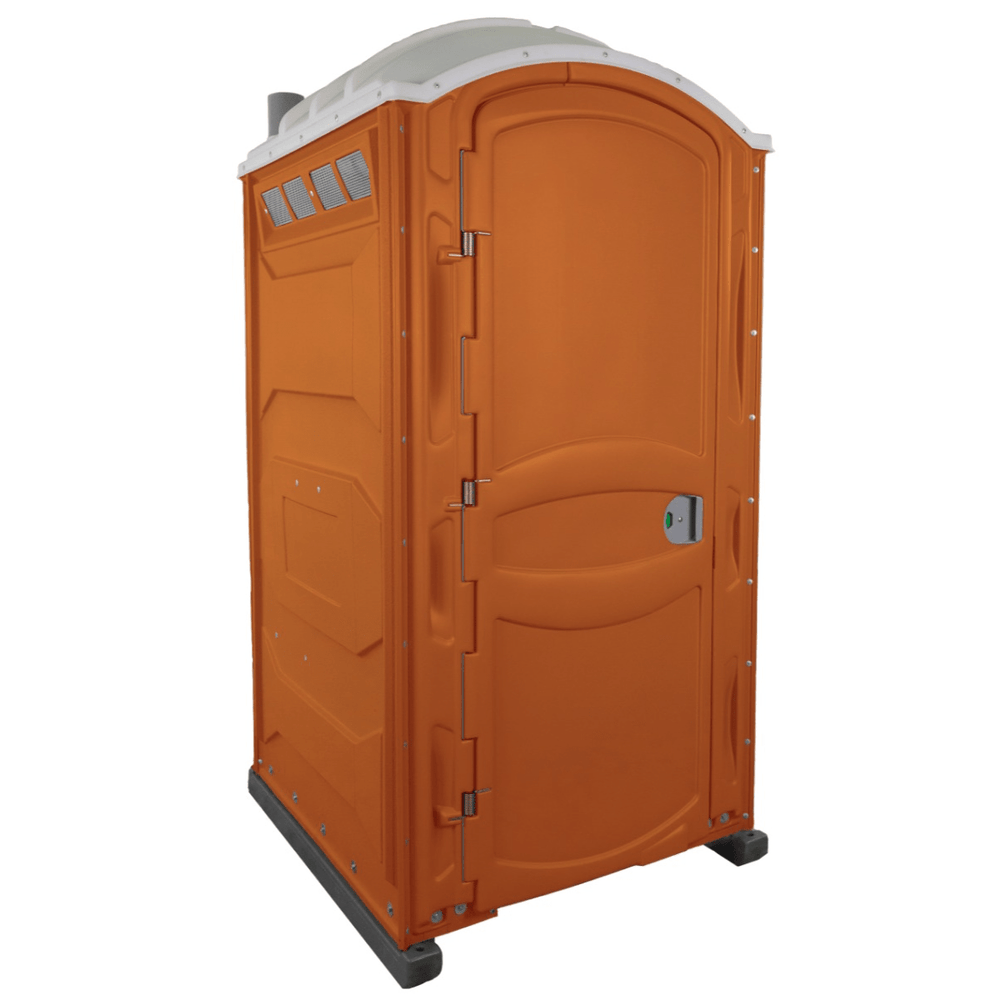 PolyJohn PJP4 Portable Restroom Fresh Flush Model In The Color Orange