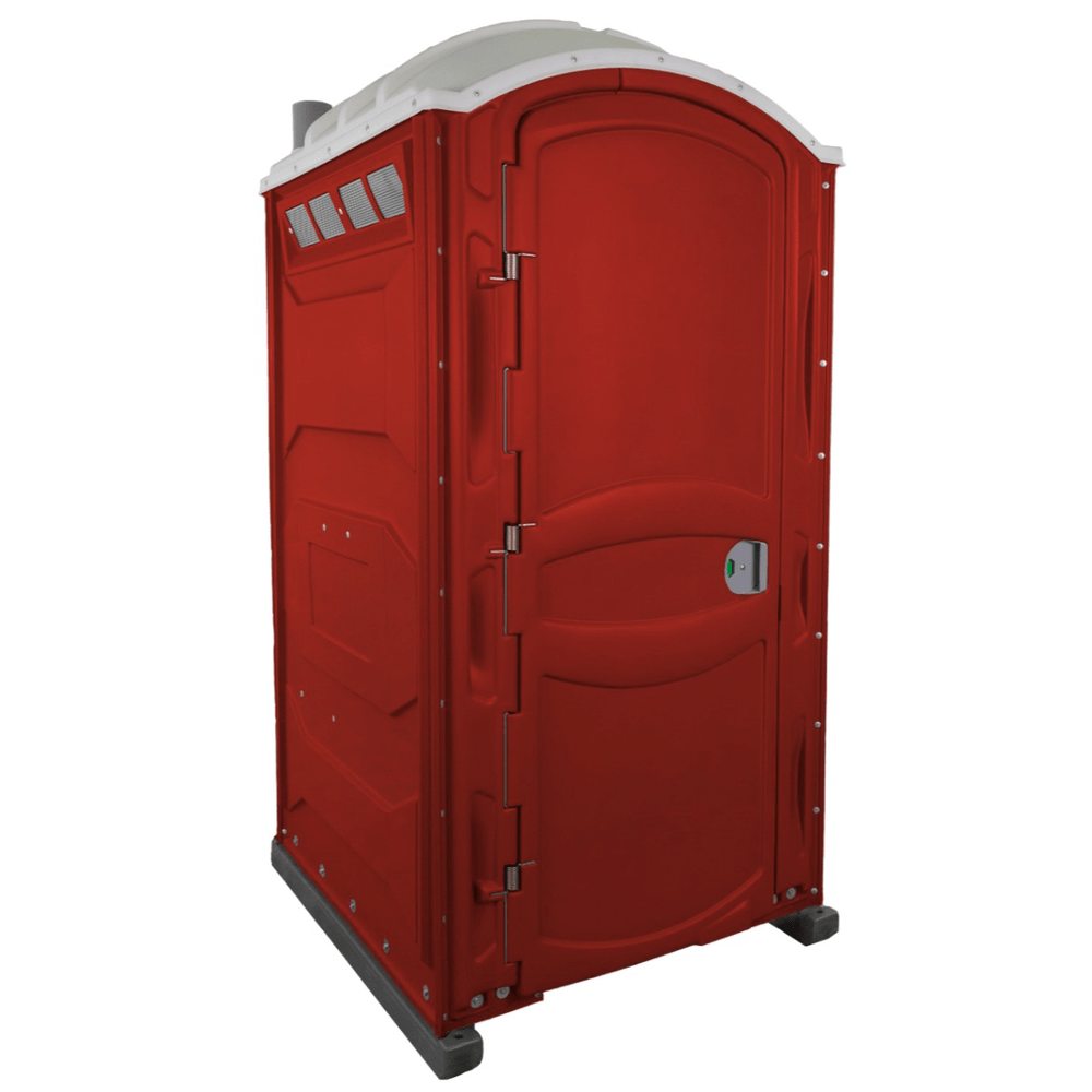 PolyJohn PJP4 Portable Restroom Fresh Flush Model In The Color Red