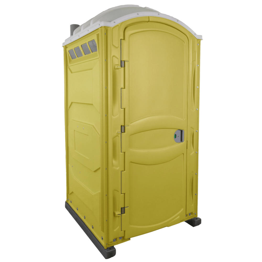 PolyJohn PJP4 Portable Restroom Fresh Flush Model In The Color Yellow