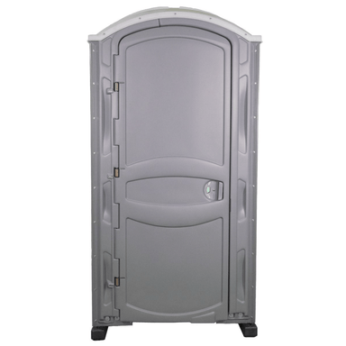 PolyJohn PJP4 Portable Restroom Static Model In Pewter Gray Color Front View