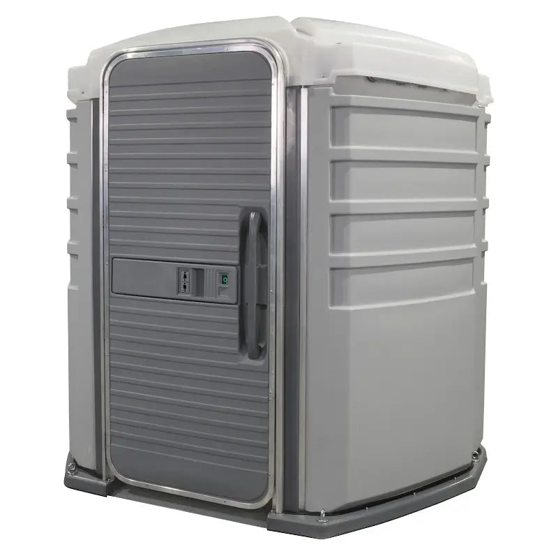 PolyJohn We_ll Care III ADA Portable Restroom Standard Model SA1-1000 In Light Gray Color Right Front View